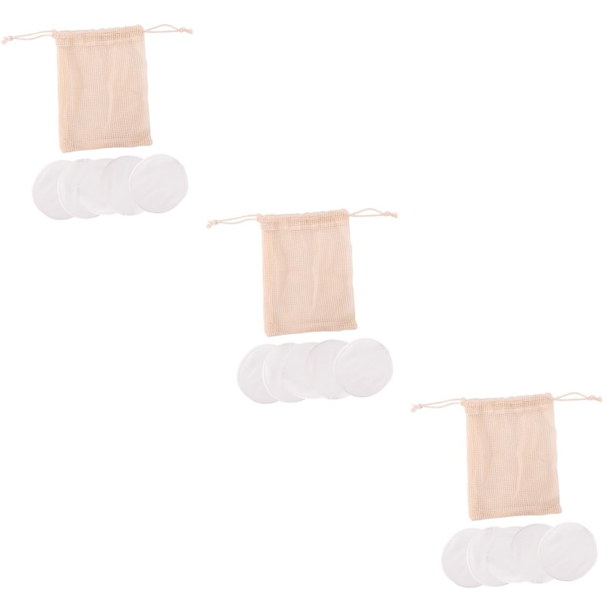 VICASKY 18 Pcs Face Makeup Remover Pads Soft Cotton Puff 100% Gentle Comfortable Reusable Portable Bag