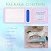 Press on Nails Medium Square Heart Fake Nails Press ons Red Pink French Tip Artificial False Nails Glossy Glue on Nails White Lines Acrylic Stick on Nails for Women 24 Pcs