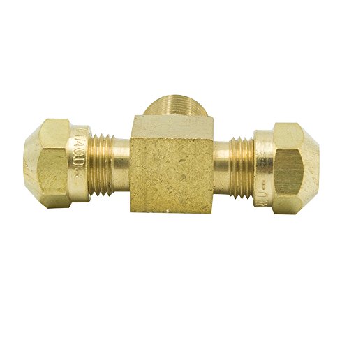 Legines Air Brake D.o.t. Compression Style Fitting For J844 Tubing-Nta, Tube To Pipe, Brass Compression Branch Tee, 1/2" Od × 1/2" Od × 3/8" Npt Male, 2 Pcs #TOP3