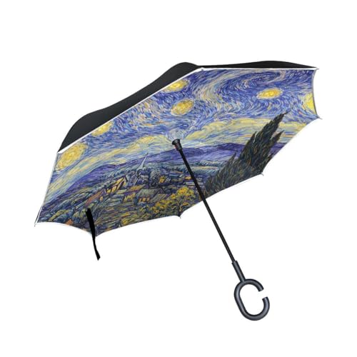 Parapluie inversé anti-vent ALAZA protection UV et double toile imperméable