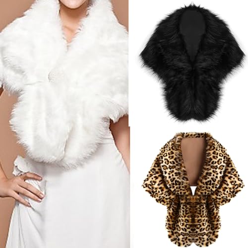 Châle en fourrure pour rendez-vous galant et soirée chic en hiver - 2