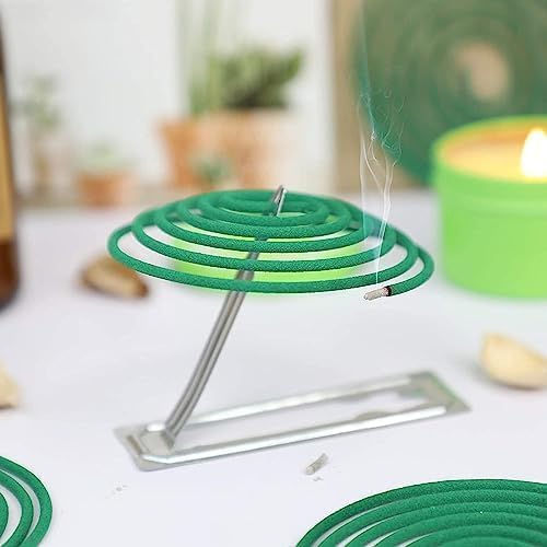DETERMONDO 300 Zampironi Zanzare Esterno ed Interno alla Citronella Spirali Antizanzare con Supporto Metallico Contro le Zanzare Tigre e Comuni