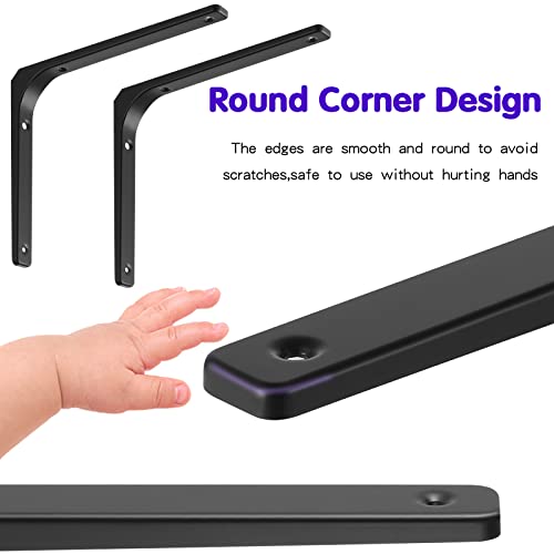 Faankiton 4 Pieces Shelf Brackets, Load Capacity 70kg, Wall Corner Brace Angle Shelving Shelf Brackets with Screws - Image 4