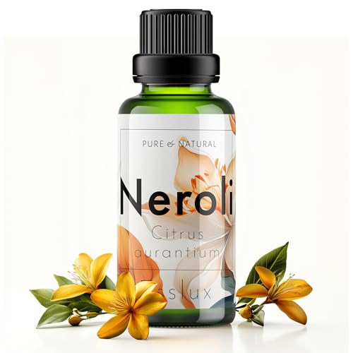 Image of Esslux Neroli Essential Oil - Boosts Sleep Quality and Moisturizes Skin - Neroli Oil for Relaxing Bedtime - 100 Therapeutic Grade for Aromatherapy and Topical Use - 60ml