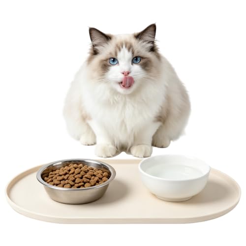 Erzekrim Napfunterlage Voor Honden en Katten Siliconen Mat met Verhoogde Rand