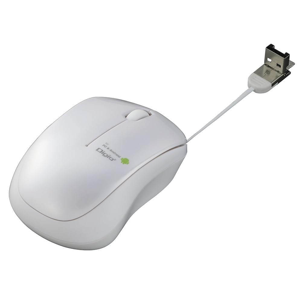 (未使用･未開封品)　Digio2 有線マウス 3ボタン Blue LED 2Wayコネクタ(USB、microUSB) 巻取収納 ホワイト MUS-UKT122W 0pbj0lf Amazon.co.jp: Digio2 有線マウス 3ボタン Blue LED 2Way