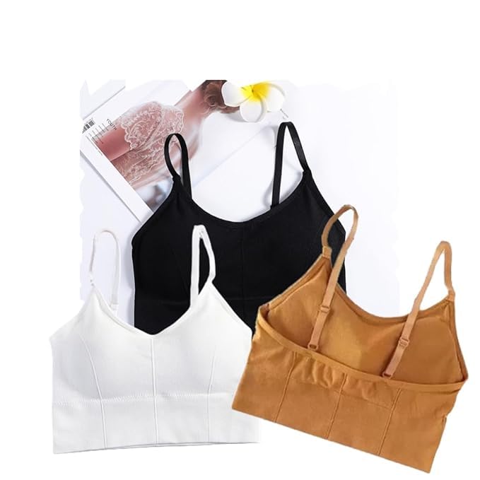 Image of Mysha Women Cotton Padded Bra Combo Pack of 3 | Soft, Comfortable, and Breathable Fabric | Removable Pads, Adjustable Straps for Everyday Wear
