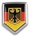 Car Chrome Decals CBSHD077 German Decal Germany Flag Car Chrome Shield Shape Emblem 3D Sticker Deutschland