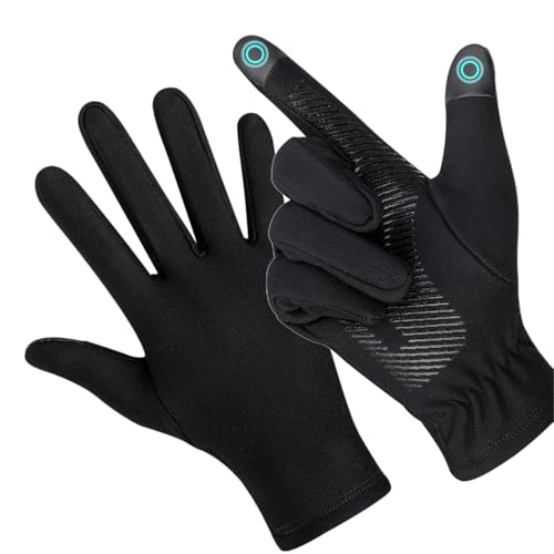 Guantes para pantalla táctil, guantes de invierno de terciopelo con dedos para pantalla táctil, guantes de correr ligeros aislados para mujeres y hombres, ciclismo al aire libre, ciclismo, conducción
