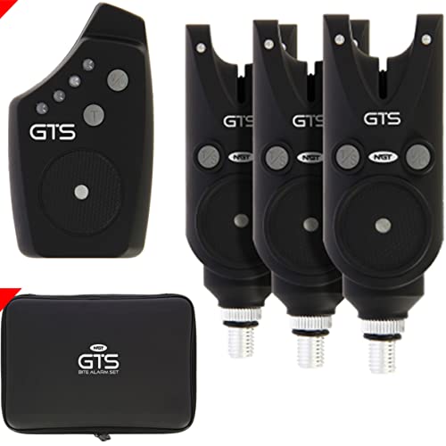 Angling Pursuits NGT GTS 3pc Wireless Carp Fishing Bite Alarms Adjustable Volume Tone Receiver