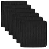 TESSTSY 6 Piezas Paños de Cocina Negros de Microfibra Reutilizables 20x20 cm,...