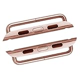 LUVVITT Stainless Steel Adapter for Apple Watch 38mm Band Connector, Apple Watch Buckle, Apple Watch Clasp, Comparable to Click - 38mm Rose Gold