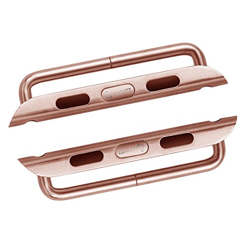 LUVVITT Stainless Steel Adapter for Apple Watch 38mm Band Connector, Apple Watch Buckle, Apple Watch Clasp, Comparable to Click - 38mm Rose Gold
