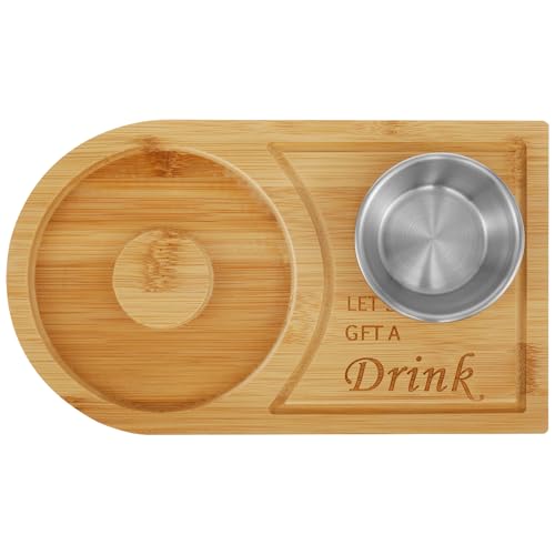 Hevtsde Margarita Salt Rimmer Set for Cocktails and Margaritas with Stainless Steel Bowl Bamboo Wood Glass Rimmer