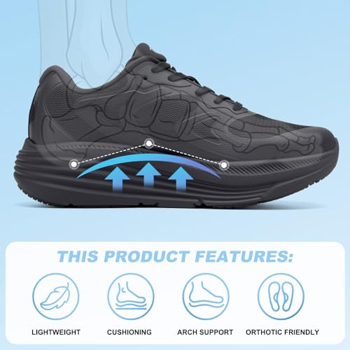 Image of ALEADER Womens Walking Shoes for 12-Hour Work Comfort, Anti-Fatigue Max Cushion Shoes for Standing All Day - Wide Fit for Nurses, Retail