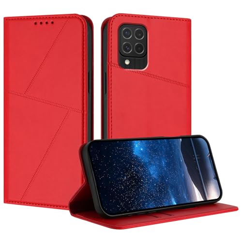 �X�}�z�P�[�X �Ή��@�� for Samsung Galaxy M62 4G,�Ή��@�� for Samsung Galaxy F62 4G �}�O�l�b�g�J�� [PU���U�[�{�V�F���n�E�H���b�g�J�[�h�X���b�g �t���b�v�X�^���hd Red