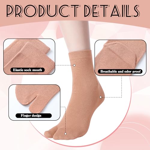 Image of Bencailor 6 Pairs Tabi Socks Elastic Split Two Toe Tabi Flip Flops Socks Ankle Cotton Sandal Matching for Men Women Unisex