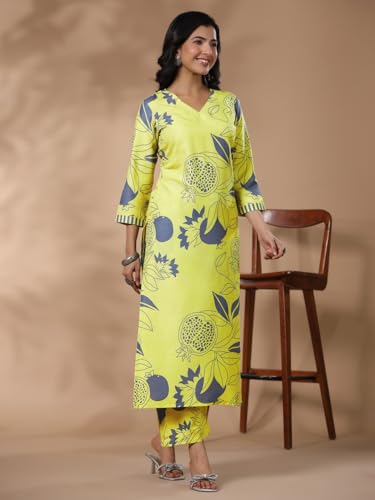 Image of GoSriKi Women's Rayon Blend Straight Printed Kurta & Palazzo
