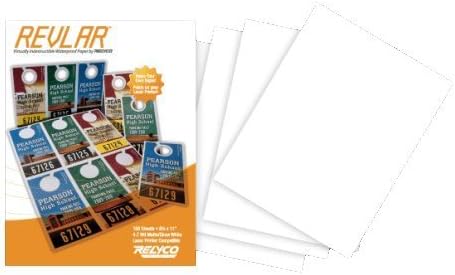 REVLAR(TM) Waterproof Laser Printer Paper 8.5x11" 4.7mil White (100 sheets)