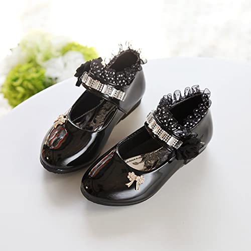 Girls Paten𝐭 Leather Dress Shoes Little Girls Uniform Mary Jane Closed Toe Princess Flat𝐬 Heels for Part𝐲 Wedding2