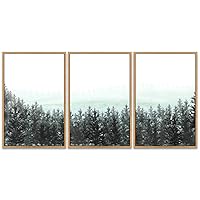 SIGNWIN 3 Piece Framed Canvas Wall Art Landscape with Trees Canvas Prints Home Artwork Decoration for Living Room,Bedroom - 16
