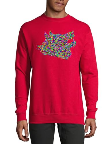 Pull loup abstrait en coton rouge idéal pour vos sorties urbaines