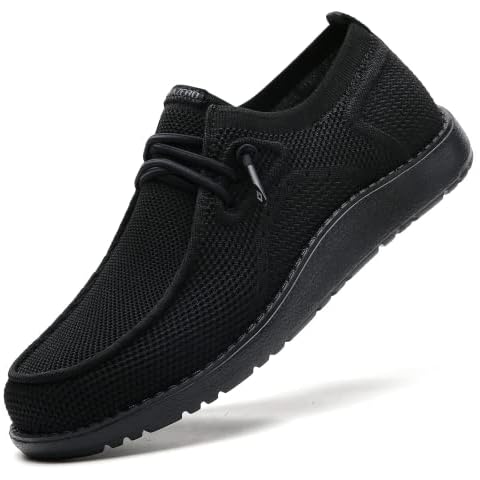 ITAZERO Mens Wide Shoes Lightweight Stretch Wide Width Shoes with Arch Support Insole All Black 11 Cover