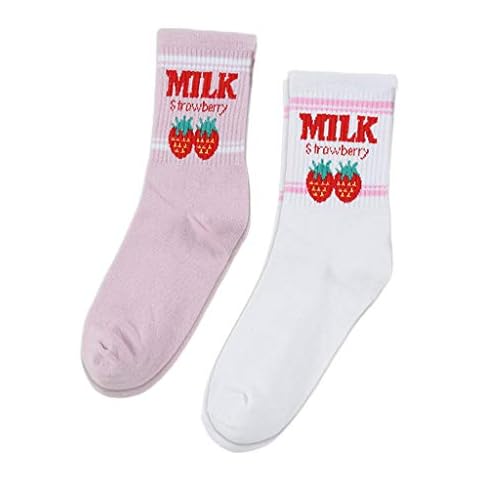 ruiruiNIE Kawaii Strawberry Print Socks Cover