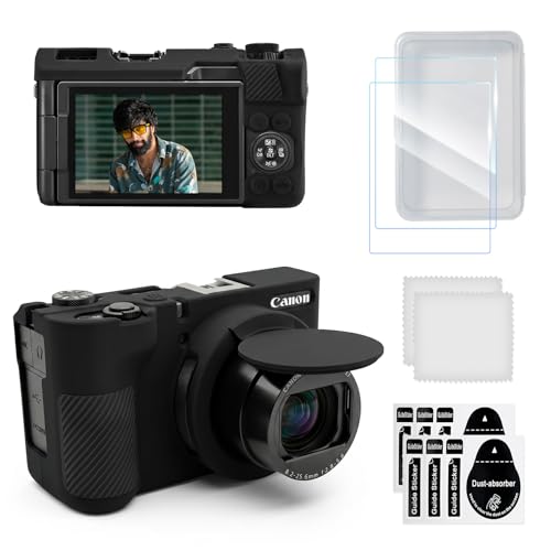 Éviter les rayures Canon PowerShot V1 coque silicone avec protection écran tactile