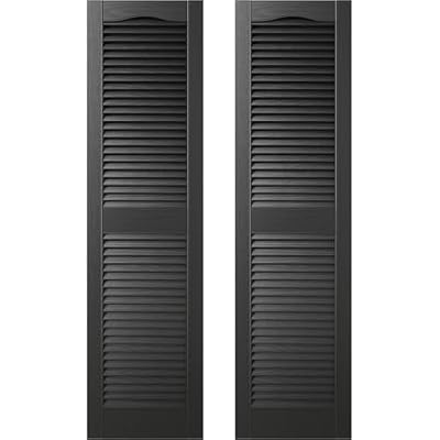 14.5"W x 48"H Builders Edge Shutters (Per Pair), 002 - Black
