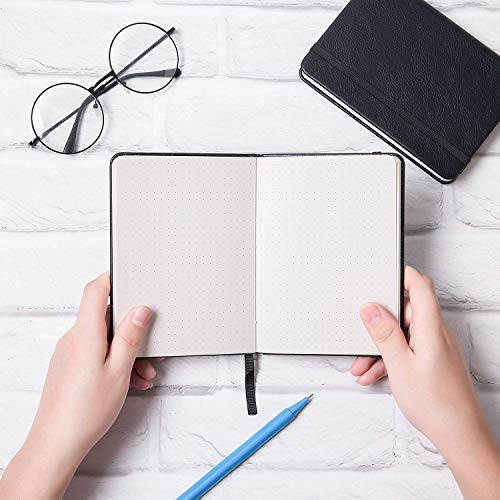 Pocket-Dotted-Journal-Notebook-2-Pack-Bullet-Dotted-Journal-Hardcover-Dot-Grid-Notebook-57--41-in-Premium-Thick-Paper-Faux-Leather-with-Fine-Inner-Pocket