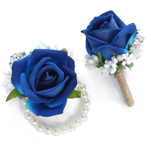 Floroom Royal Blue Rose Wrist Corsage