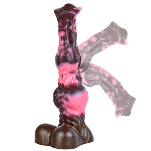 Dragon Dildo 10.2inch Thick Horse Dildos with Knots, Huge Pink Silicone Monster Dildo Anal Plug Toys for Women and Couples