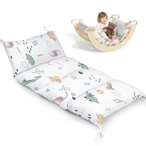 BlueWood Cushion for Climbing Arch Montessori Philosophy Soft and Non-Slip Pillow for Kids Pikler Cushion for Reading Playing Games Parties (Dinosaur)