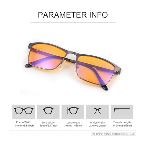 Image of YIMI Mens Blue Light Glasses Men Computer Gaming BlueLight Blocking Glasses Metal Anti Eyestrain Clear Lens Eye Protection