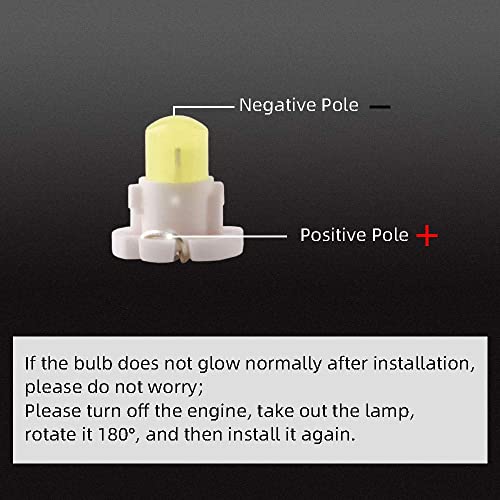 Grandview T4.2 Cob 1 Smd Led For Dashboard Instrument Cluster Light Car Light Bulb Side Light Indicator Light Interior Panel Bulb Light 12V (White) 10Pcs #TOP4