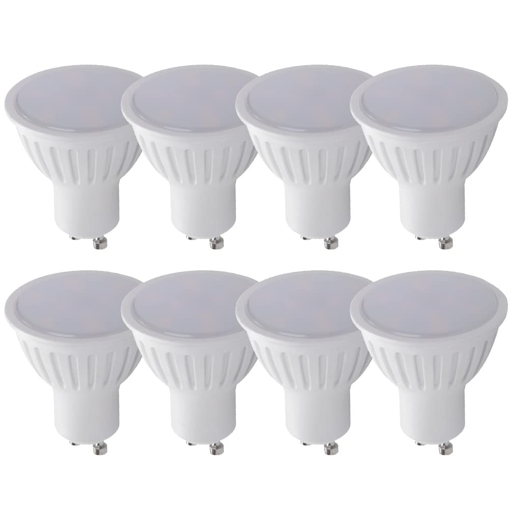 GU10 LED Bulbs Cool White 5000K, 6W Equivalent to 50W Halogen Light Bulb, 230V, 430Lm LED Spotlight Blub, 100 Degree Beam Angle, Non Dimmable Lighting for Kitchens, Bedrooms, Hallways, 10 Pack