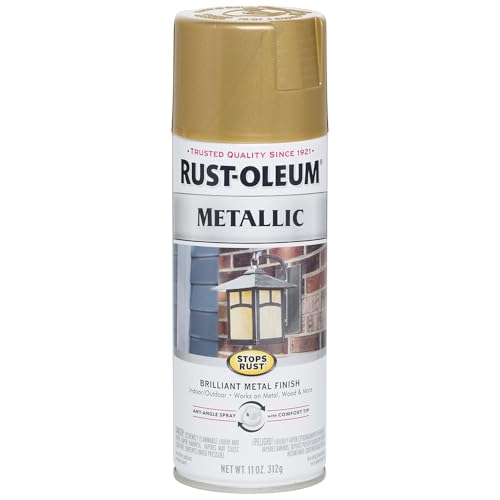 Rust-Oleum 7270830 Stops Rust Metallic Spray Paint, 11 oz, Gold Rush