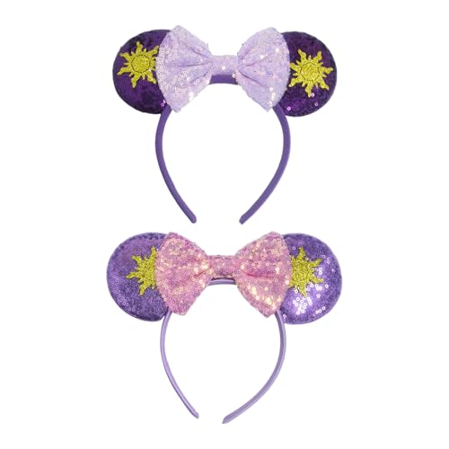 UOPJDD 2 peças de diadema de rato, faixa de lantejoulas, diadema criativa e divertida, acessórios para disfarces de festa, acessórios para fotos.