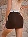 AGECODE Women's High Waisted Zipper Summer Bodycon Short Mini Skirt Dressy Casual Trendy Brown Small