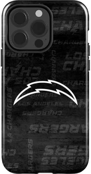 Skinit Impact Phone Case Compatible with iPhone 14 Pro - Officially Licensed NFL Los Angeles Chargers Black & White Design