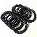 Leenchiry 20 Pieces Traceless Spiral Hair Ties No Damage Elastics Coil Hair Ties No Crease Phone Plastic Hair Bands Spiral Bracelets Ponytail Holders for Women and Girls - Matte Black