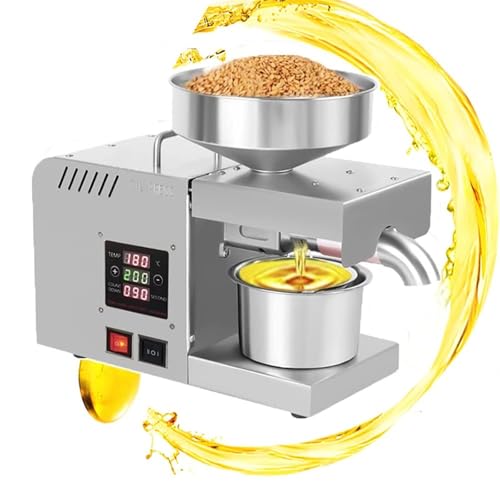 Prensa De Aceite Automática Comercial Doméstica, Extractor De Aceite Con Control De Temperatura De 0-300°, Prensado En Frío Y Caliente De Acero Inoxidable, Ideal Para Prensar Cacahuete Y Sésamo.