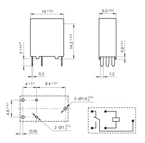 Relé de 5 pines ACTB2A2 de 160 ohm para automoción con conmutación de 12V 2