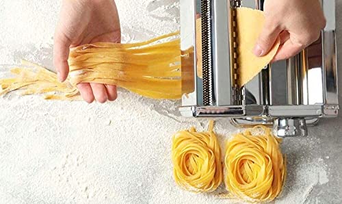 VANGALOO nudelmaschine manuell, Edelstahl Frische Pasta Walze Maschine Cutter mit Klemme für Spaghetti Nudeln Lasagne… – Bild 3