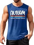 PICKID Autism Awareness Shirts Men: Autism Tank Top Puzzle Graphic Sleeveless Shirt Inspirational Tee Tops