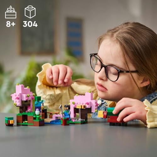 LEGO Minecraft Kiraz Çiçeği Bahçesi 21260-8 Yaş ve Üzeri Macera Oyunları Seven Çocuklar İçin Sniffer, Zombi ve Arı İçeren Yaratıcı Oyuncak Yapım Seti (304 Parça) - Görsel 6