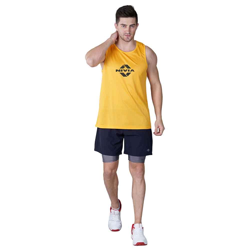 Nivia Micro Polyester Training Bibs (Golden Yellow, XL) | Open Cut