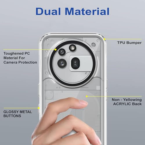 Image of Zapcase Back Case Cover for Nothing Phone (3a) Pro | Compatible for Nothing Phone (3a) Pro Back Cover | Case Cover with Camera Protection | (TPU + PC | Transparent)