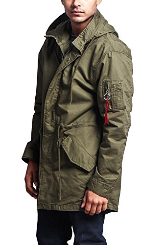 G-Style USA Men's MA-1 Bomber Style Anorak Jacket - JK715 - Olive - Medium - G1G